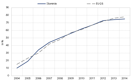 Broadband Internet access in households